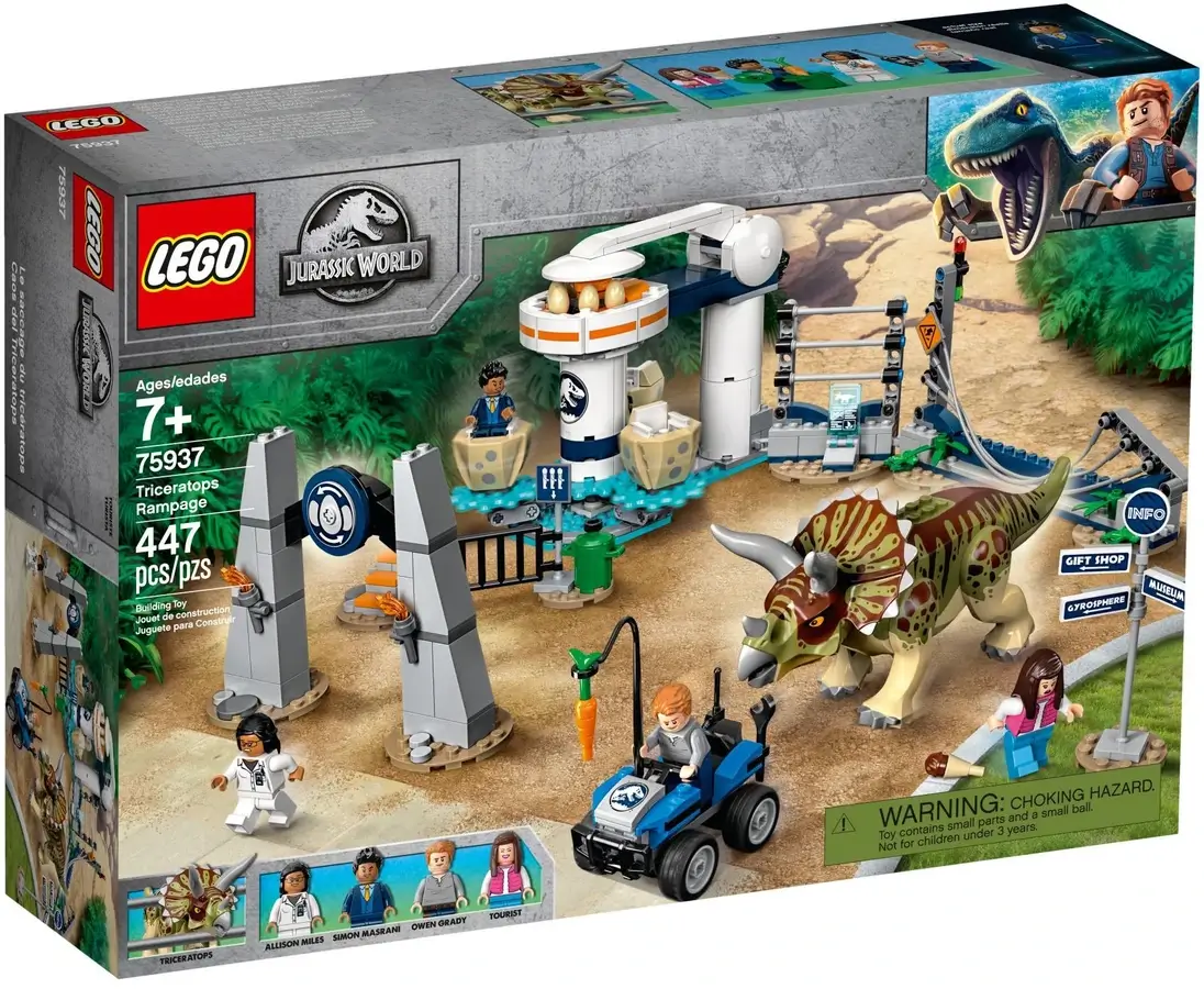 Pudełko zestawu 75937 z serii LEGO® Jurassic World™ – atak Triceratopsa