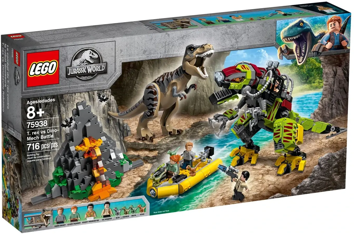 Pudełko zestawu 75938 z serii LEGO® Jurassic World™ – Tyranozaur walczy z mechanicznym dinozaurem