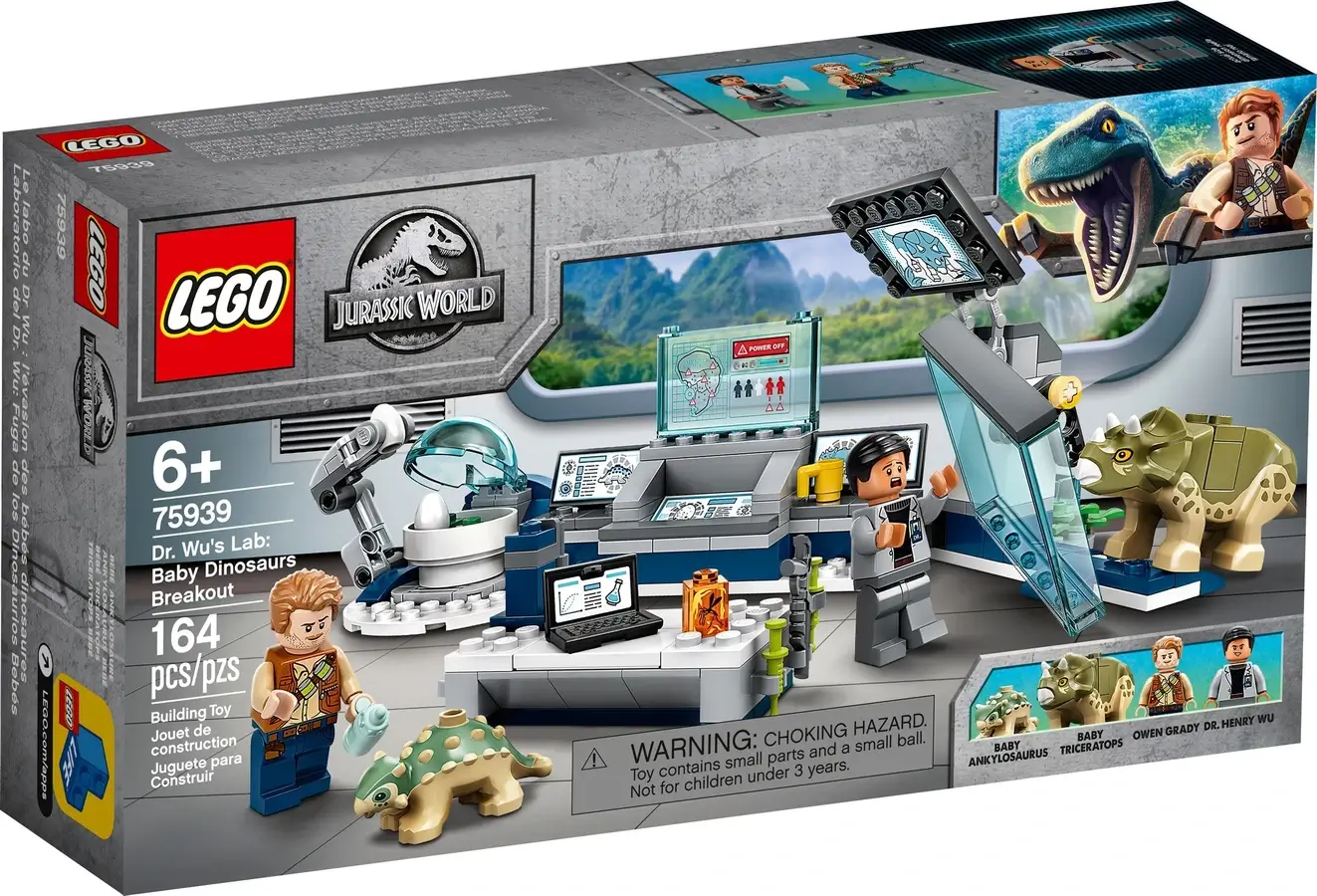 Pudełko zestawu 75939 z serii LEGO® Jurassic World™ – laboratorium doktora Wu