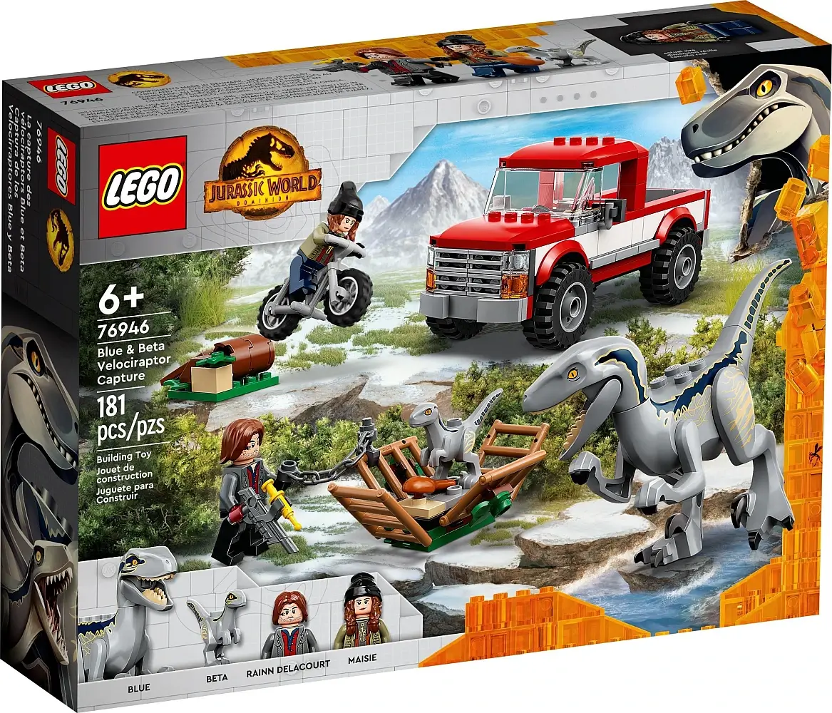 Pudełko zestawu 76946 z serii LEGO® Jurassic World™ – welociraptory Blue i Bety