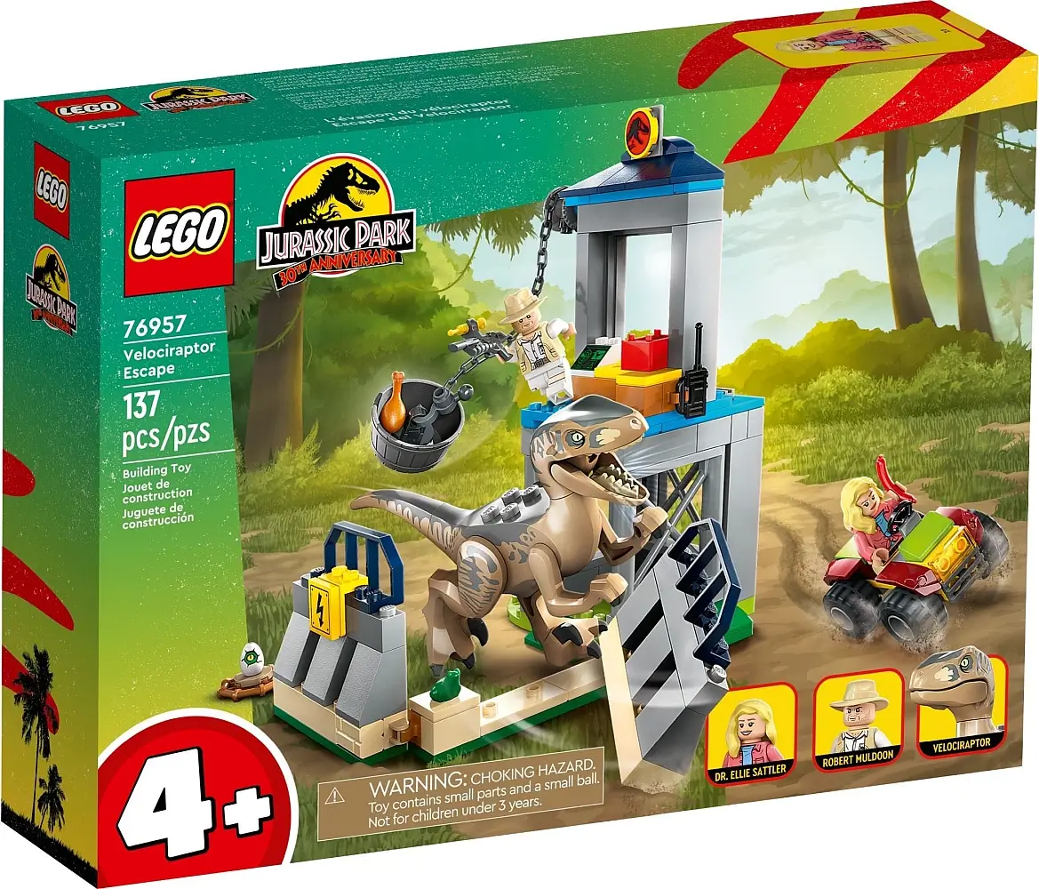 Pudełko zestawu 76957 z serii LEGO® Jurassic World™ – Ucieczka welociraptora