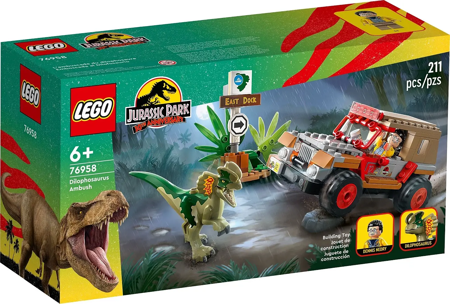 Pudełko zestawu 76958 z serii LEGO® Jurassic World™ – Zasadzka na dilofozaura