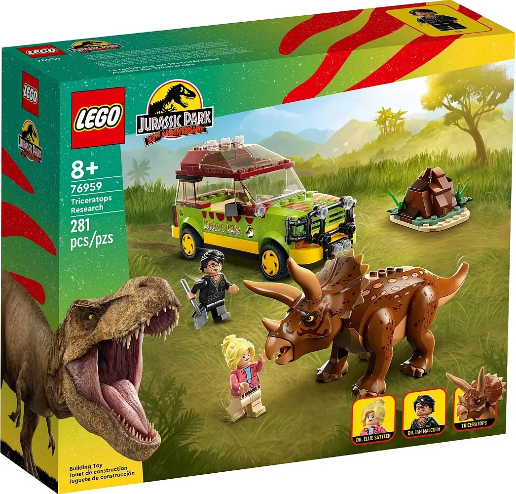 Pudełko zestawu 76959 z serii LEGO® Jurassic World™ – Badanie triceratopsa