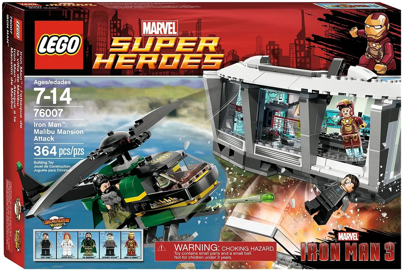 Pudełko zestawu 76007 z serii LEGO® Marvel™ – Iron Man™: Atak na posiadłość w Malibu