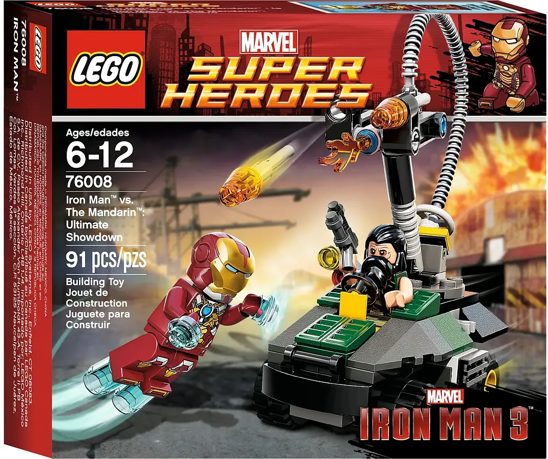 Pudełko zestawu 76008 z serii LEGO® Marvel™ – starcie: Iron Man™ vs Mandaryn™