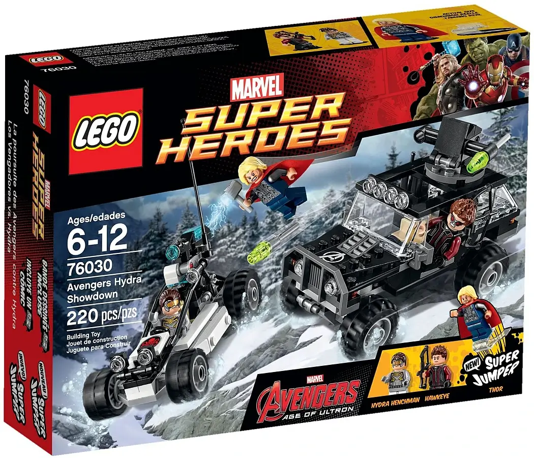 Pudełko zestawu 76030 z serii LEGO® Marvel™ – Avengersi w pogoni za Hydrą