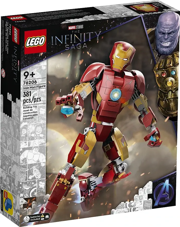 Pudełko zestawu 76206 z serii LEGO® Marvel™ – Figurka Iron Mana