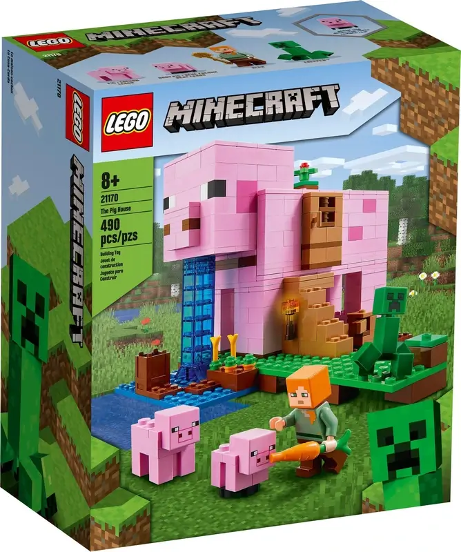 Pudełko zestawu 21170 z serii Minecraft™ – dom przypominający różową świnę