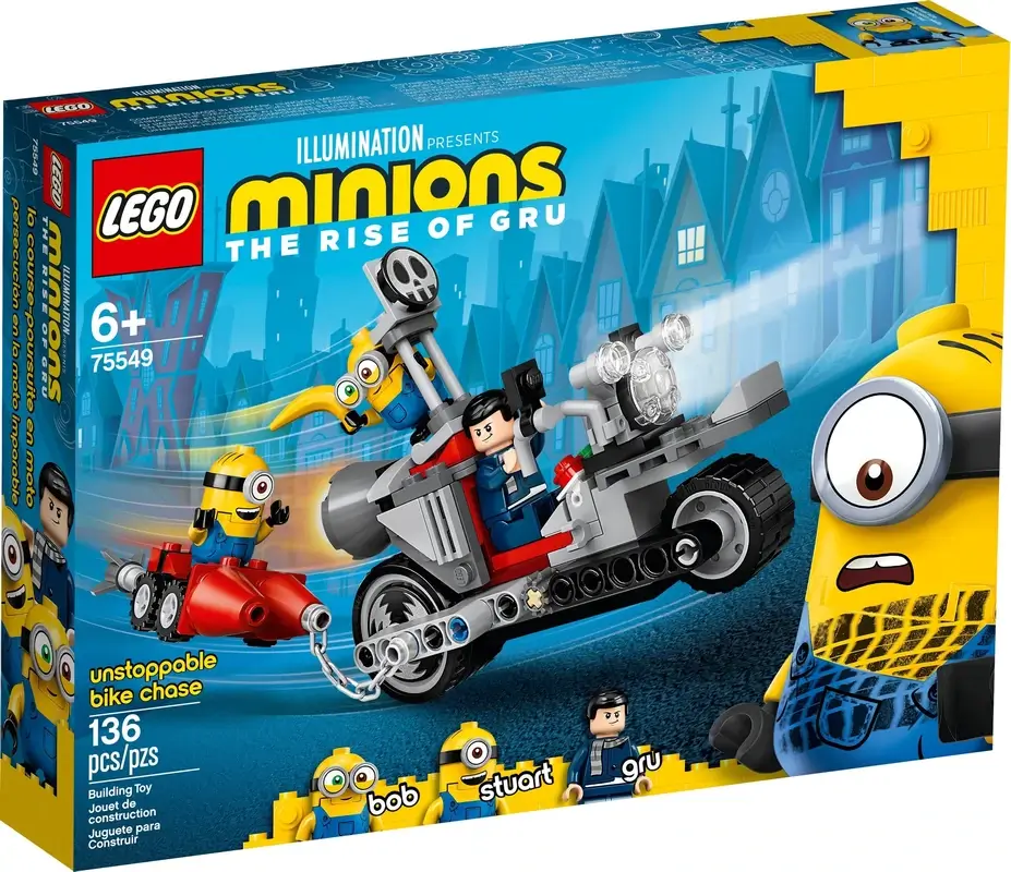 Pudełko zestawu 75549 z serii LEGO Minionki – Niepowstrzymany motocykl ucieka
