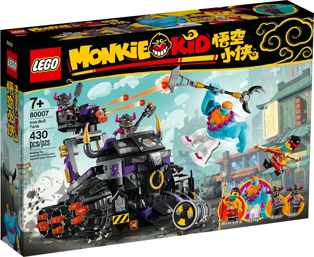 Pudełko zestawu 80007 z serii LEGO® Monkie Kid™ – Czołg Żelazny Byk