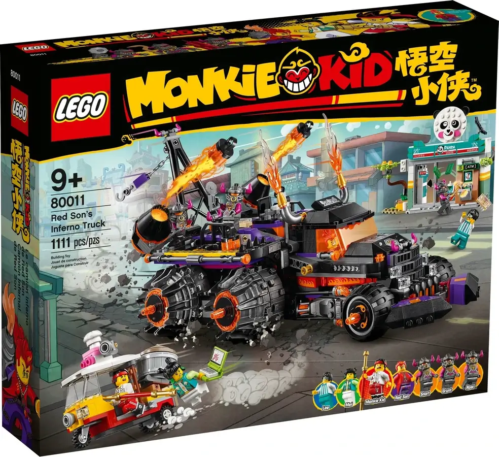 Pudełko zestawu 80011 z serii LEGO® Monkie Kid™ – pojazd Red Sona
