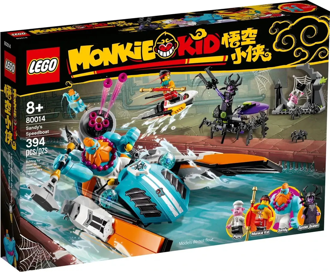 Pudełko zestawu 80014 z serii LEGO® Monkie Kid™ – motorówka Sandyego