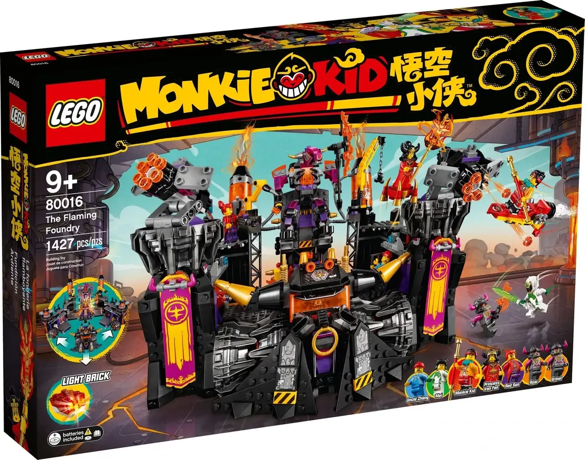 Pudełko zestawu 80016 z serii LEGO® Monkie Kid™ – ognista huta