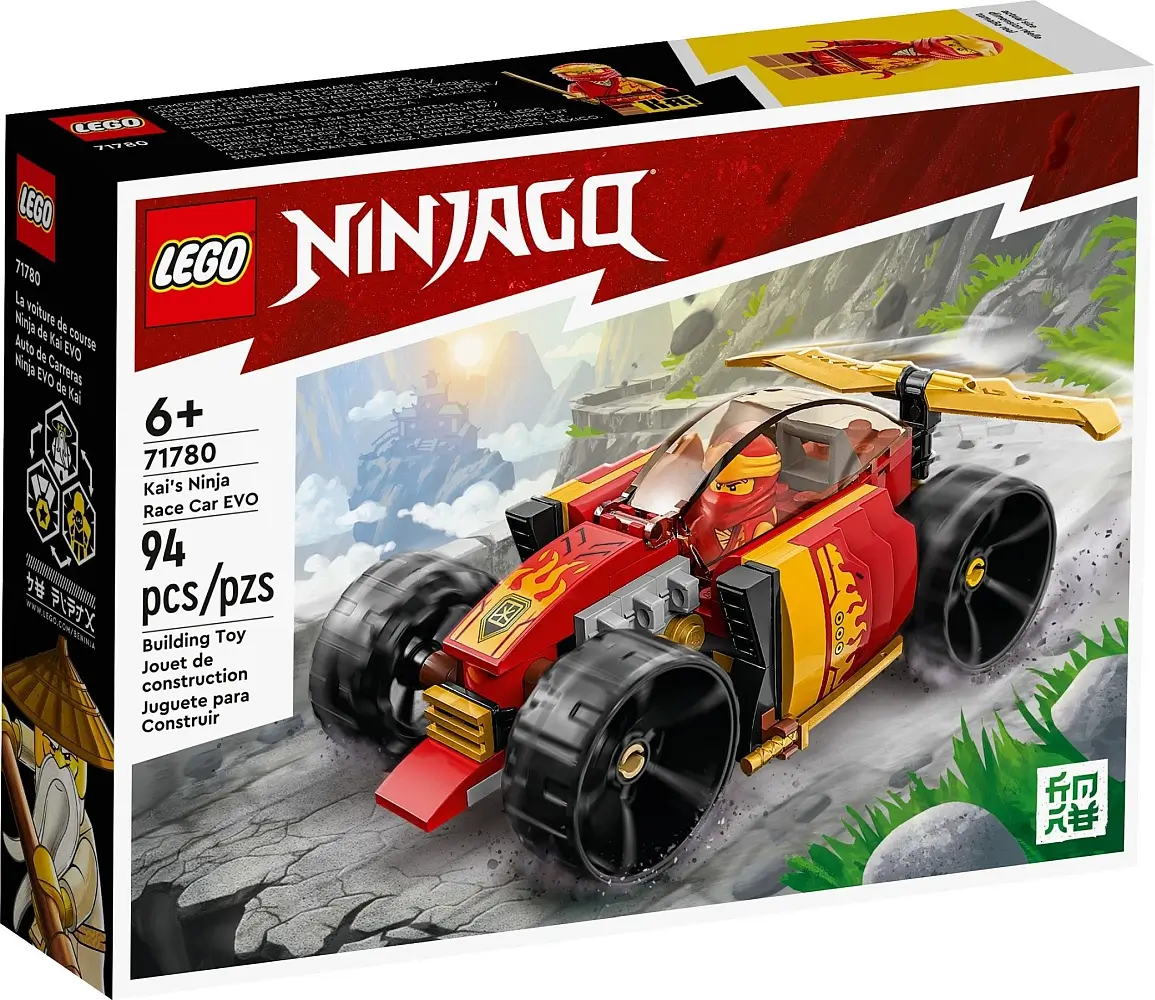 Pudełko zestawu 71780 z serii LEGO® NINJAGO® – samochód wyścigowy Kaia EVO
