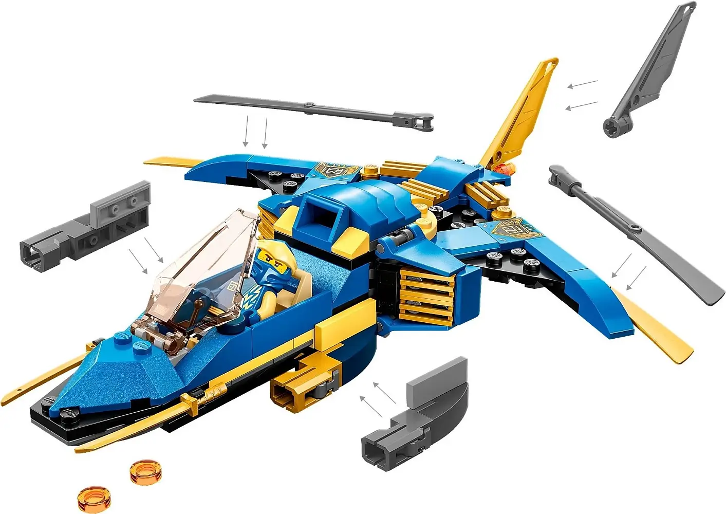Odrzutowiec ponaddźwiękowy Jay’a EVO z serii LEGO® NINJAGO®