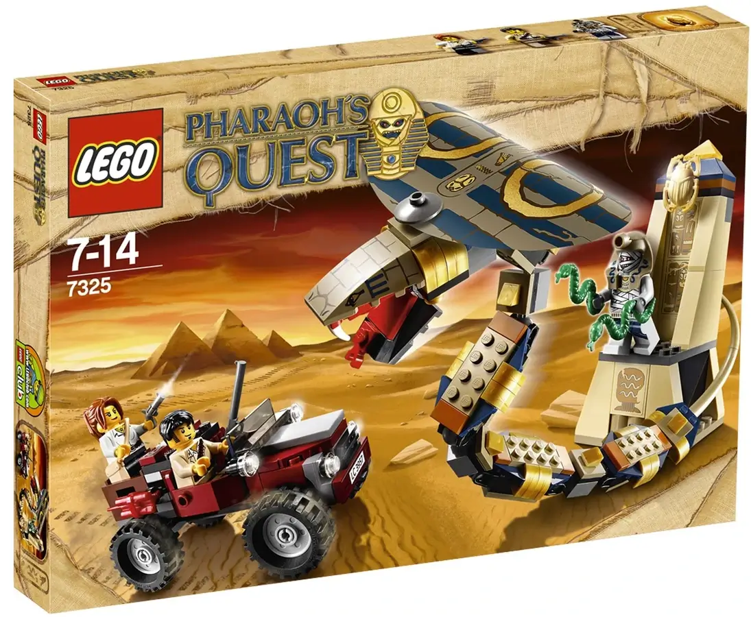 Pudełko zestawu 7325 z serii LEGO® Pharaohs Quest – Przeklęta statuetka kobry