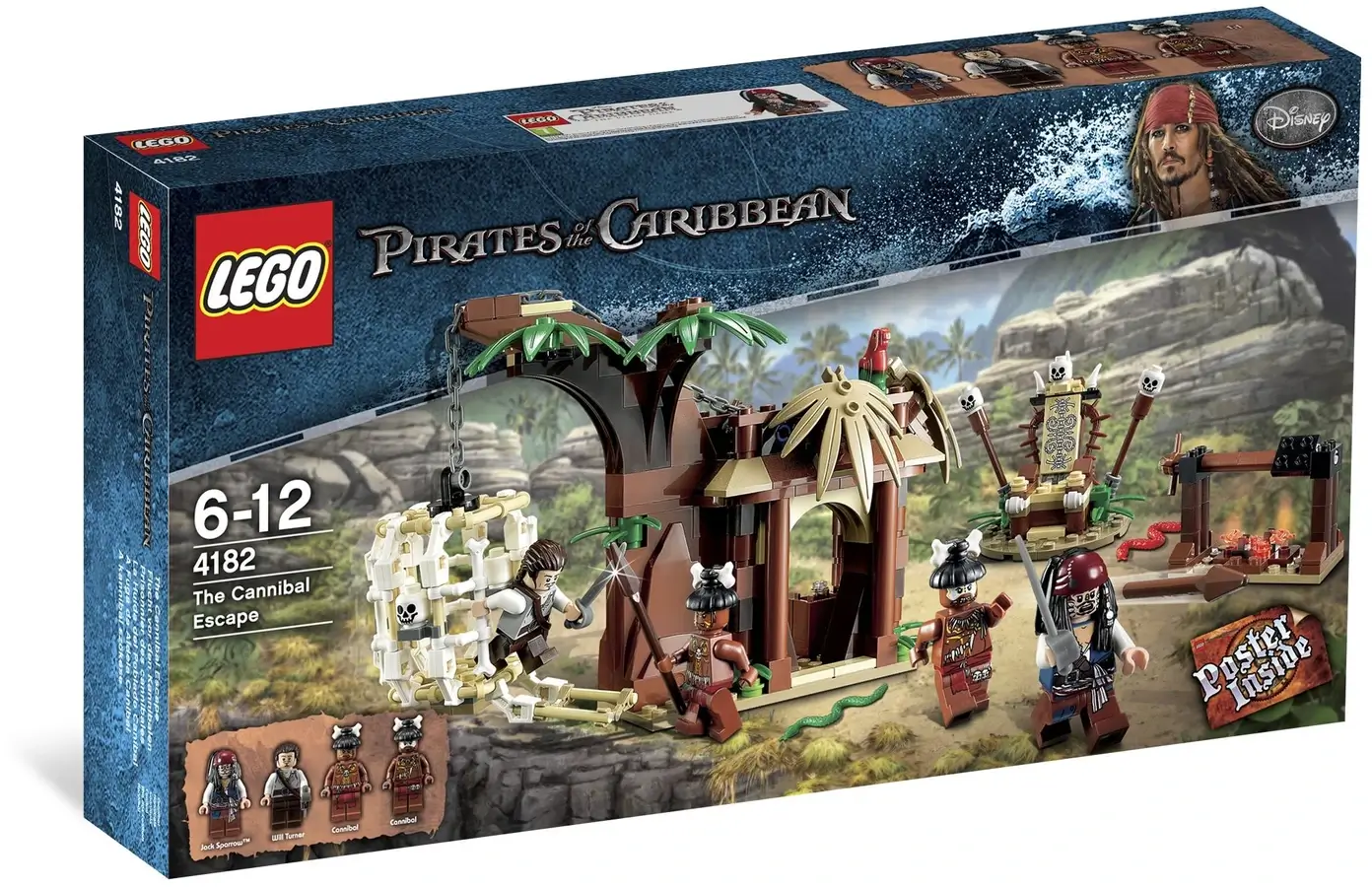 Pudełko zestawu 4182 z serii LEGO® Piraci z Karaibów™ – ucieczka przed ludożercami
