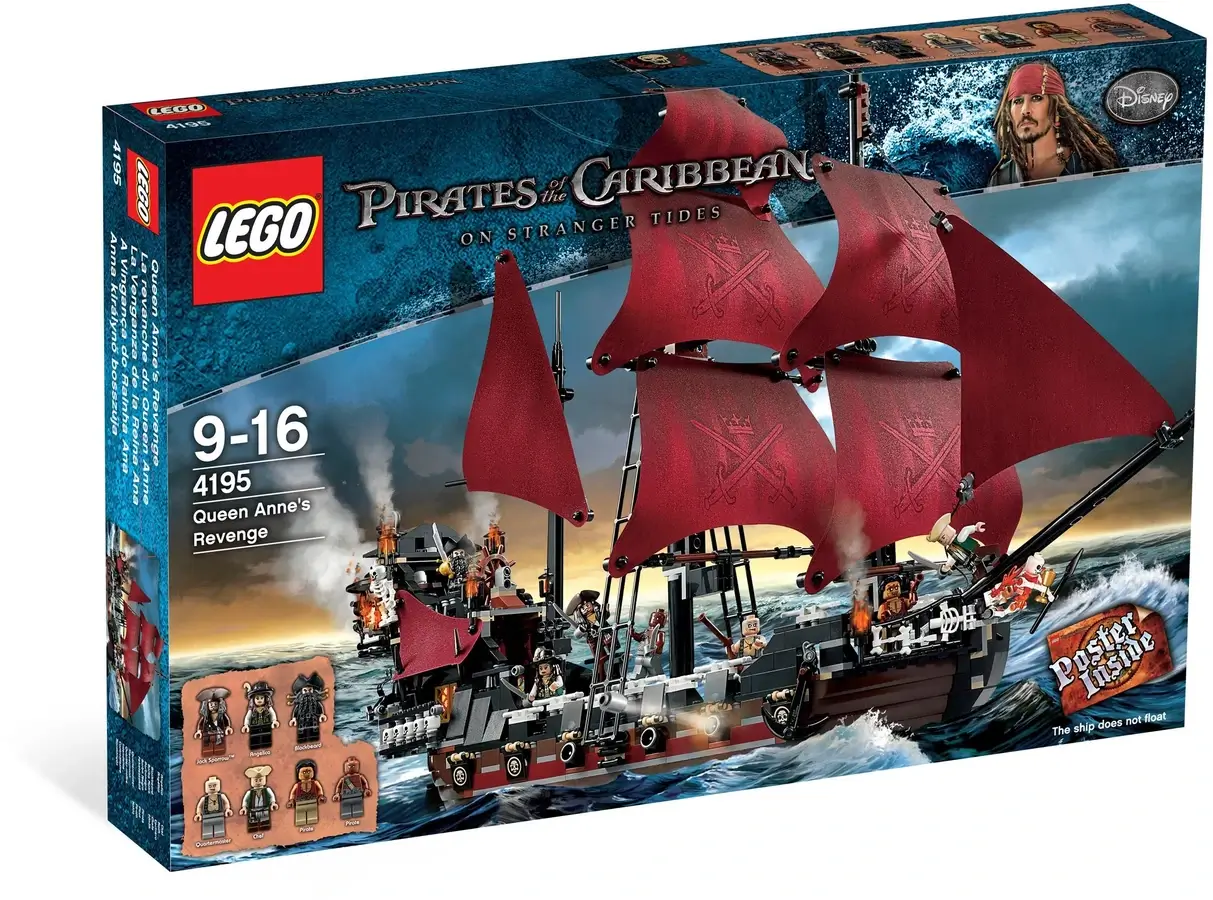 Pudełko zestawu 4195 z serii LEGO® Piraci z Karaibów™ – okręt Zemsta Królowej Anny