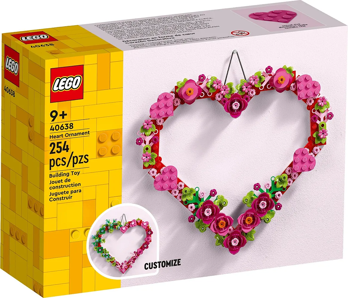 Pudełko zestawu LEGO® 40638 z serii sezonowej – Ozdoba w kształcie serca