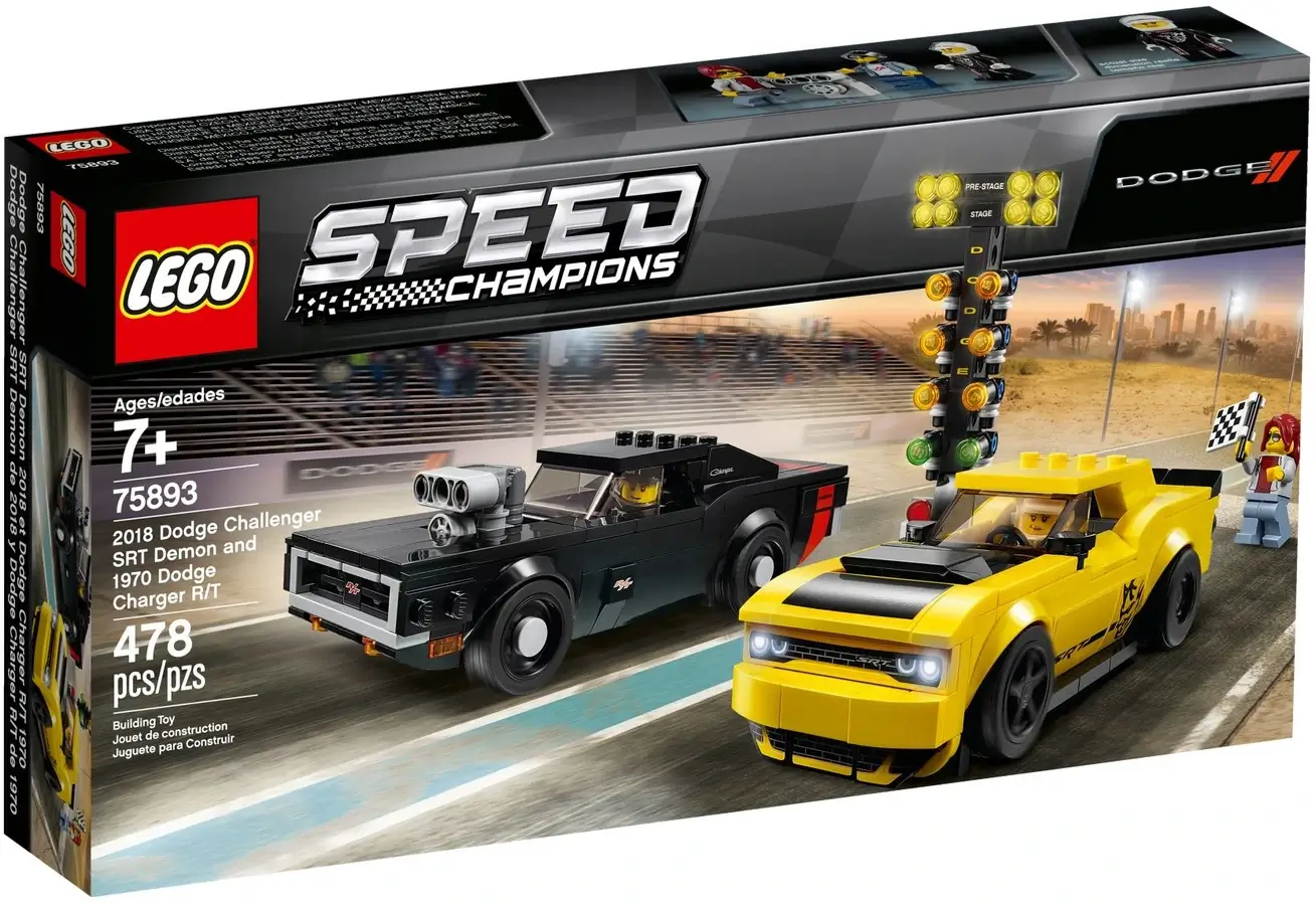 Pudełko zestawu 75893 z serii LEGO® Speed Champions – samochody wyścigowe Dodge