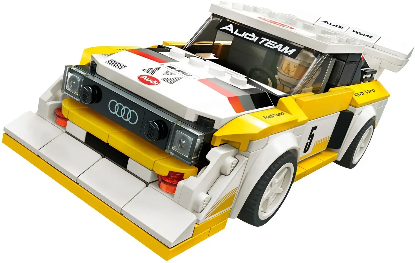 Biało-żołte sportowe AUDI z serii LEGO® Speed Champions