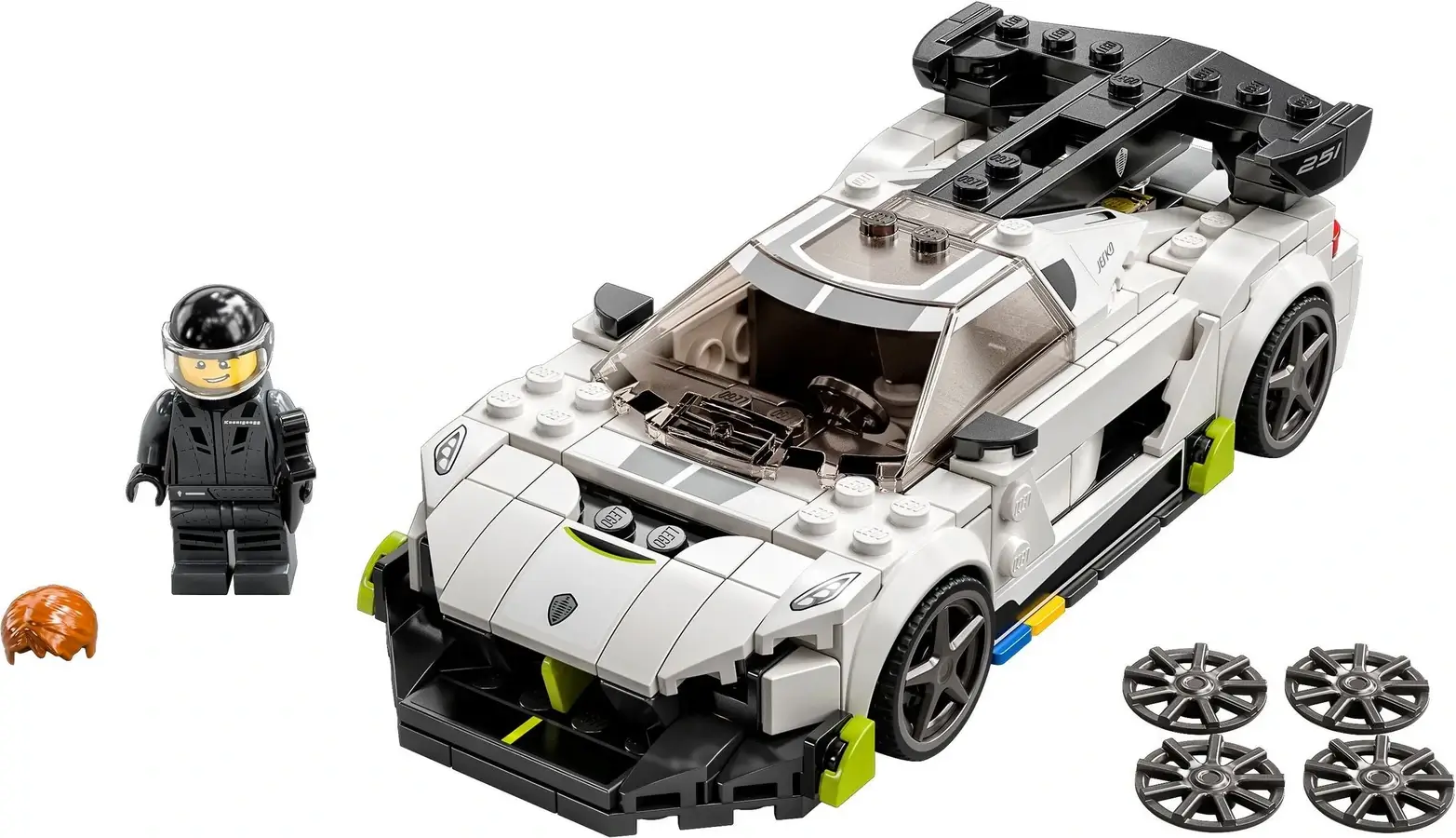 Białe auto sportowe Koenigsegg Jesko z serii LEGO® Speed Champions