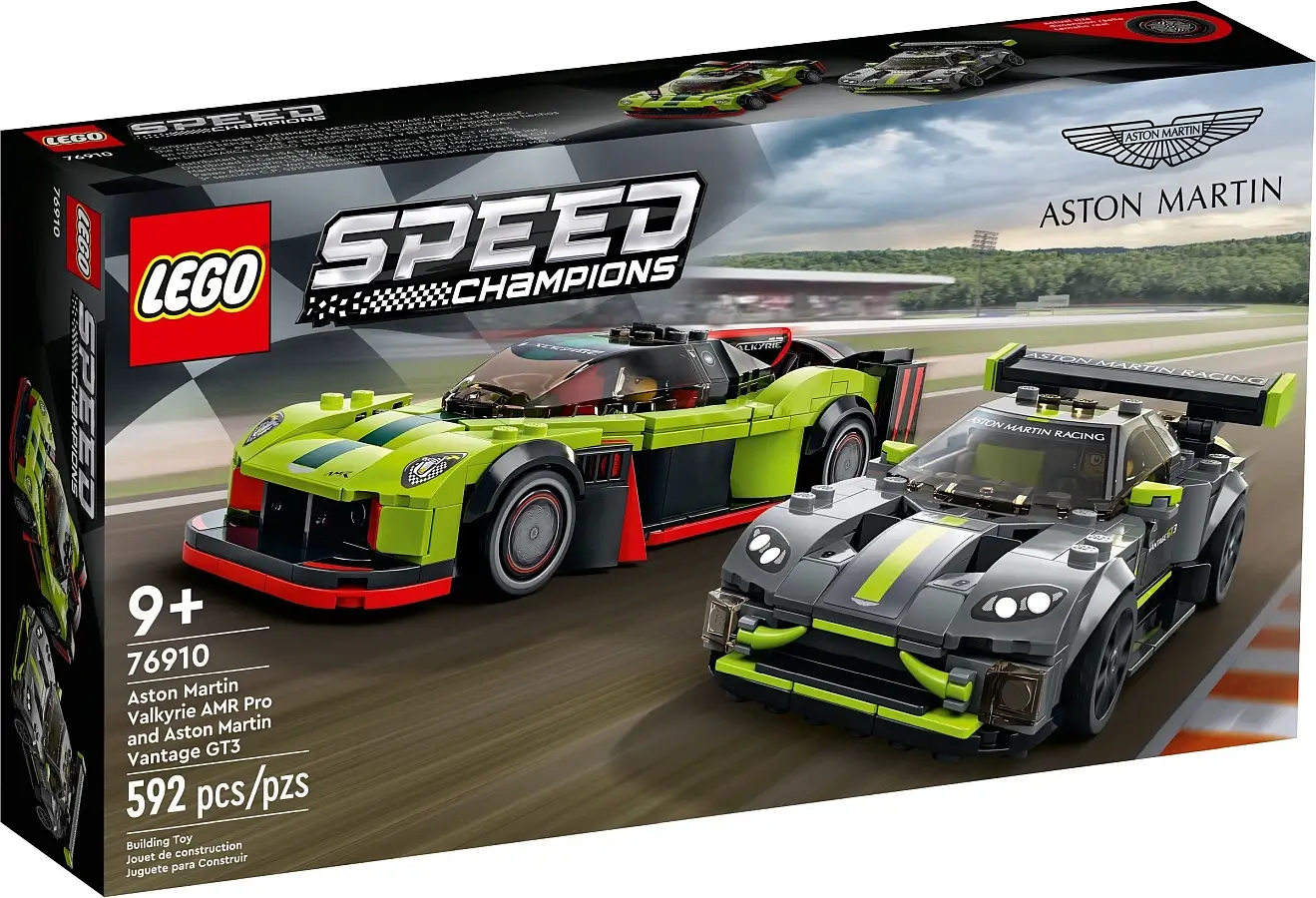 Pudełko zestawu 76910 z serii LEGO® Speed Champions – dwa auta Aston Martin