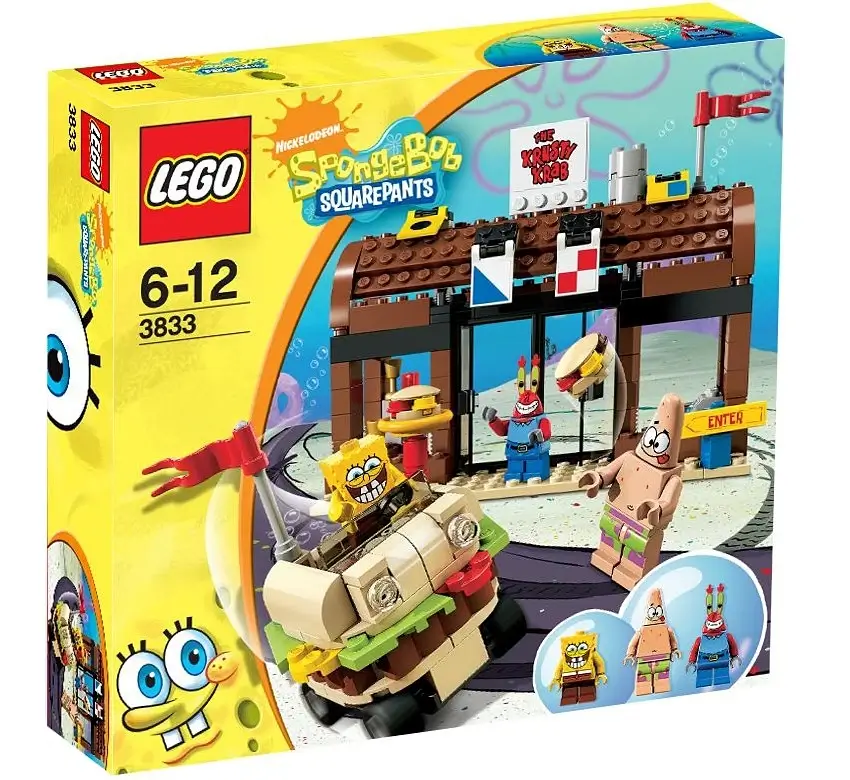 Zdjęcie pudełka zestawu 3833 z serii LEGO® SpongeBob Kanciastoporty™ – Przygody w Krusty Krabie
