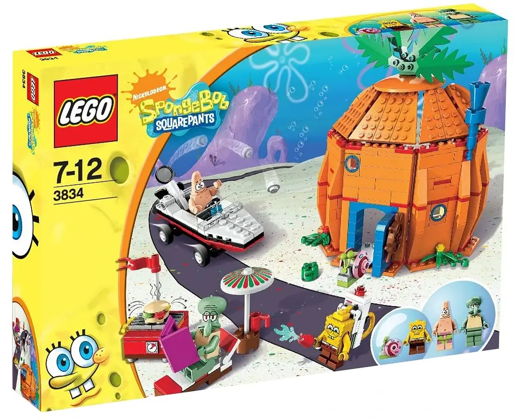 Zdjęcie pudełka zestawu 3834 z serii LEGO® SpongeBob Kanciastoporty™ – Dobrzy sąsiedzi na dnie