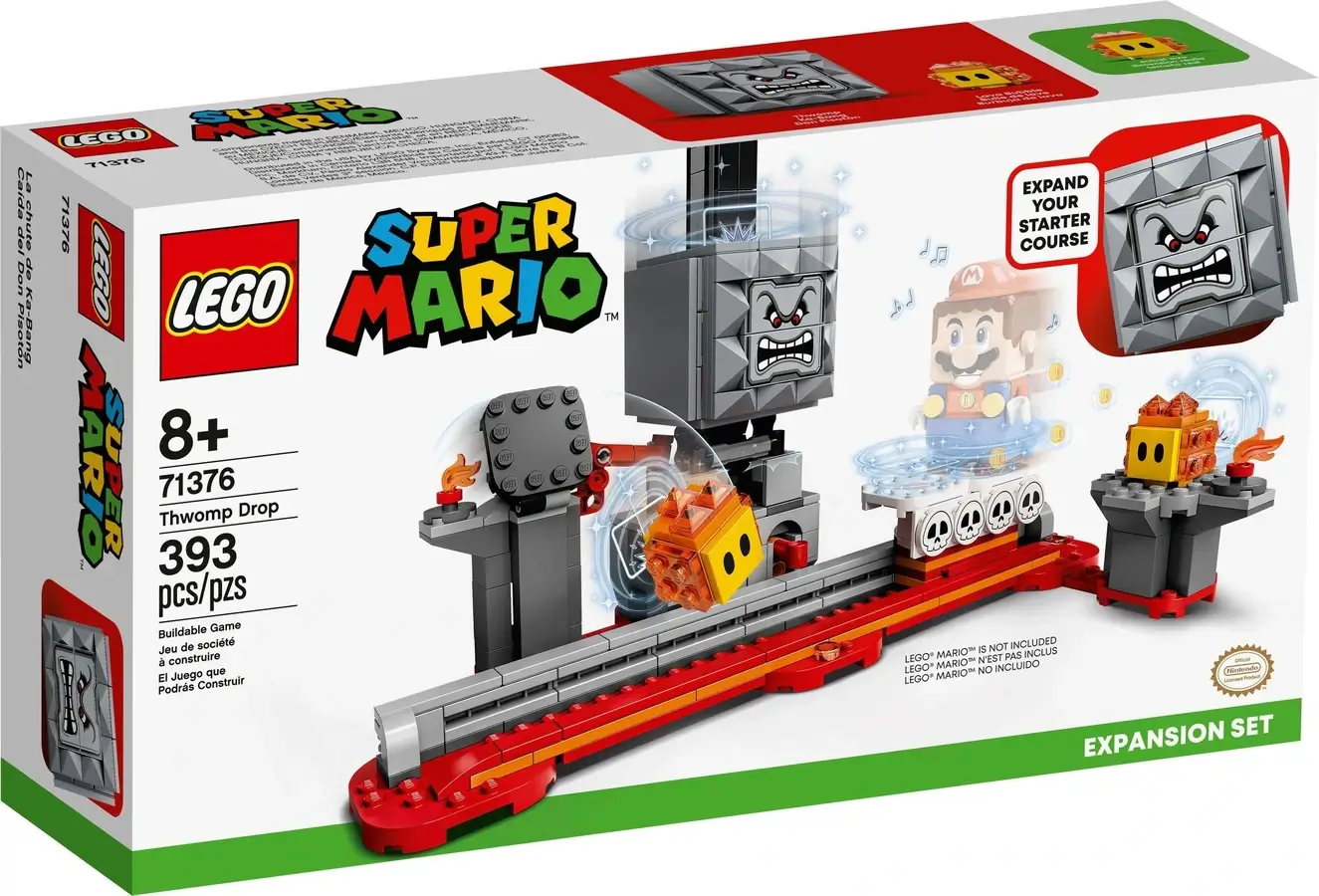 Pudełko zestawu 71376 z serii LEGO® Super Mario™ – platforma i Thwomp