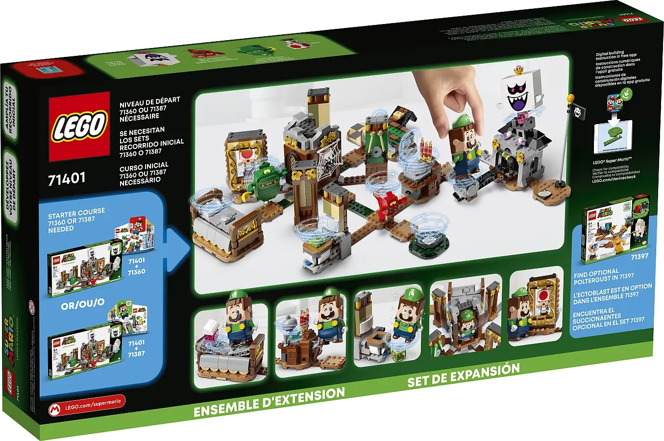 Pudełko zestawu 71401 z serii LEGO® Super Mario™ –  zabawa w rezydencji Luigiego™