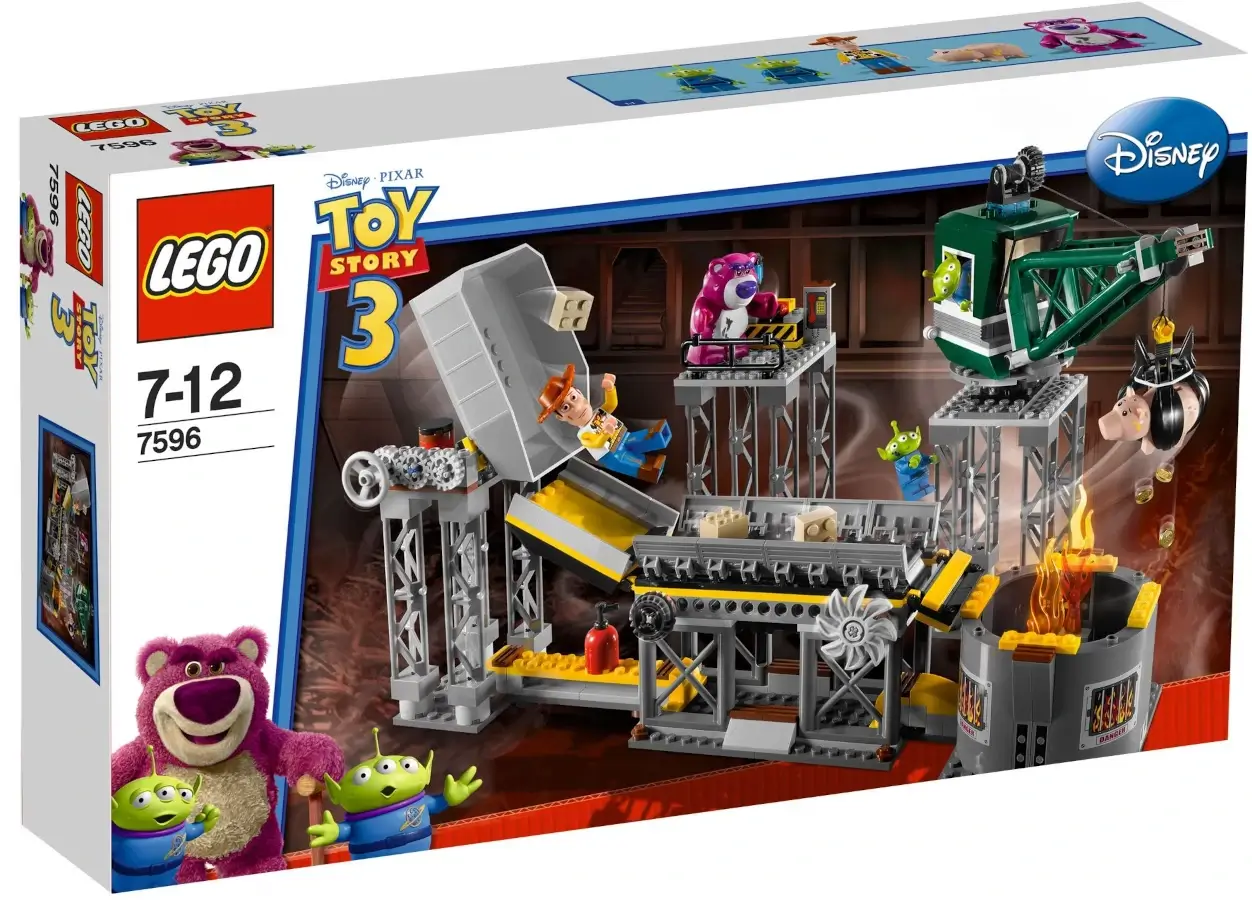 Pudełko zestawu 7596 z serii LEGO® Toy Story – Ucieczka ze zgniatarki śmieci