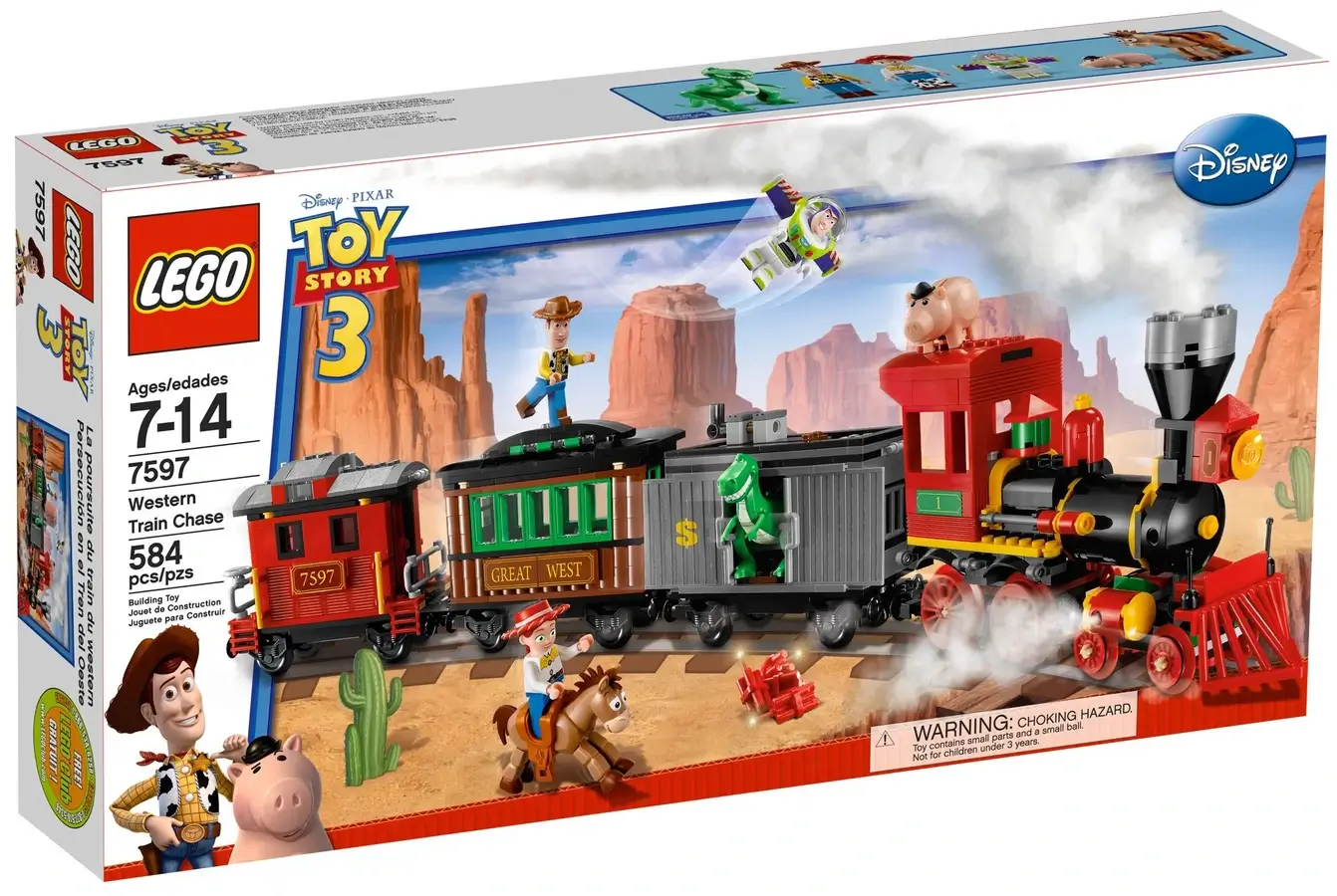 Pudełko zestawu 7597 z serii LEGO® Toy Story – Pościg za pociągiem