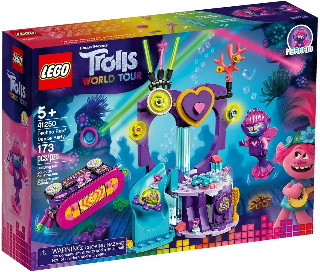 Pudełko zestawu 41250 z serii LEGO® Trolls World Tour™ – Impreza na rafie