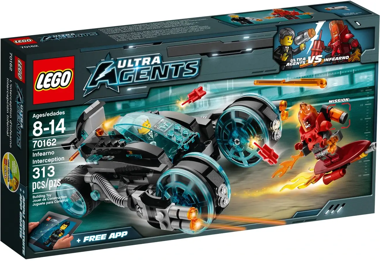 Pudełko zestawu 70162 z serii LEGO® Ultra Agents – pojazd 2 w 1 agenta