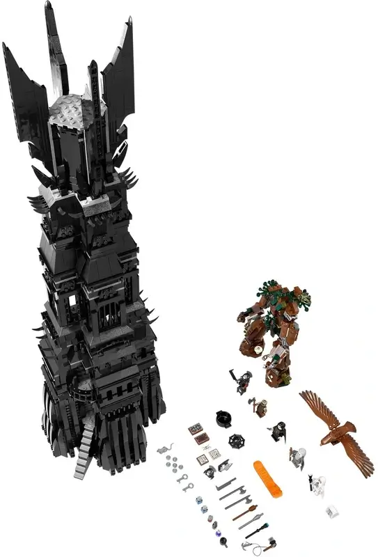 Ogromna czarna Wieża Orthank w Isengardzie - seria LEGO® Władca Pierścieni™