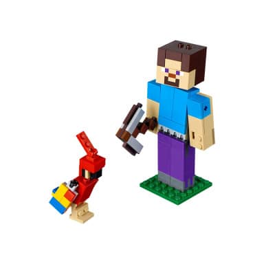 LEGO 21148 Minecraft BigFig — Steve z papugą