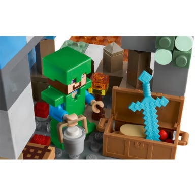 LEGO 21243 Minecraft Ośnieżone szczyty – zdjęcie