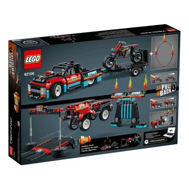 LEGO 42106 Technic Furgonetka i motocykl kaskaderski – zdjęcie