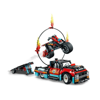 LEGO 42106 Technic Furgonetka i motocykl kaskaderski – zdjęcie