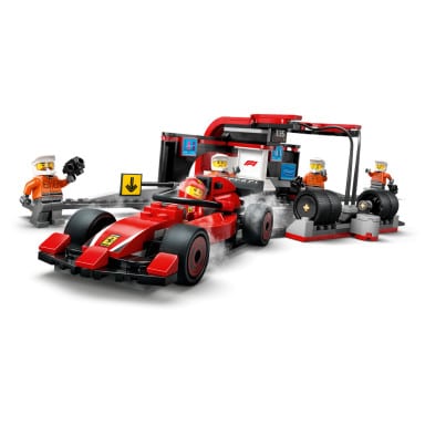 LEGO 60443 City F1 Pit stop i mechanicy z bolidem Ferrari – zdjęcie