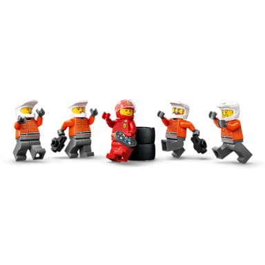 LEGO 60443 City F1 Pit stop i mechanicy z bolidem Ferrari – zdjęcie