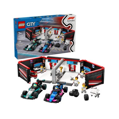 LEGO 60444 City F1 Garaż i bolidy Mercedes-AMG i Alpine – zdjęcie