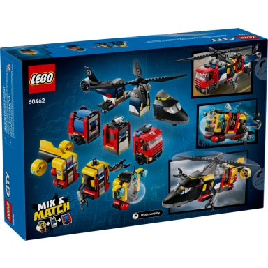LEGO 60462 City Zestaw z helikopterem, wozem strażackim i łodzią podwodną – zdjęcie