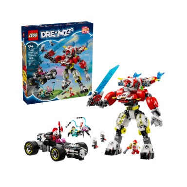LEGO 71497 DREAMZzz Tygrysi mech Coopera i hot rod Zero – zdjęcie