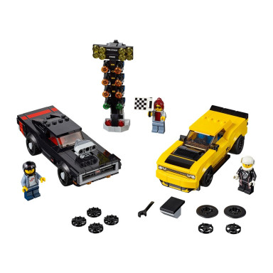 LEGO 75893 Speed Champions 2018 Dodge Challenger SRT Demon oraz 1970 Dodge Charger R/T – zdjęcie