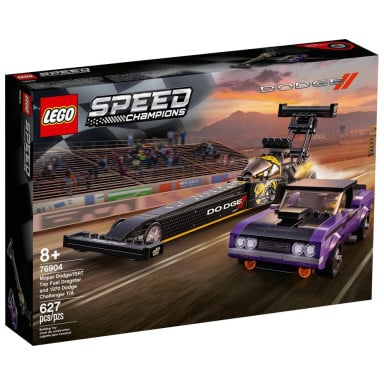 LEGO 76904 Speed Champions Mopar Dodge//SRT Top Fuel Dragster i 1970 Dodge Challenger T/A – zdjęcie