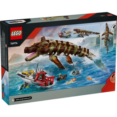 LEGO 76974 Jurassic World Misja na łodzi i model mozazaura – zdjęcie