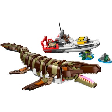 LEGO 76974 Jurassic World Misja na łodzi i model mozazaura – zdjęcie