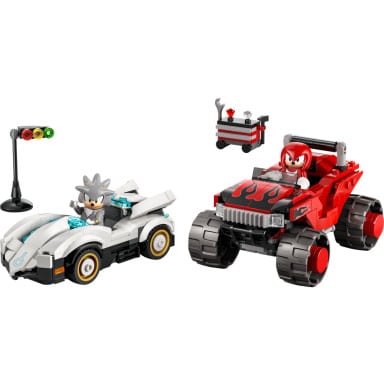 LEGO 77118 Sonic the Hedgehog Silver w samochodzie kontra Knuckles w monster trucku – zdjęcie